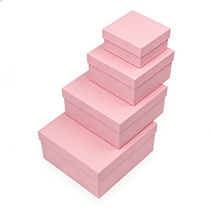 Boîtes cadeaux pour bijoux avec logo personnalisé, couvercle et base roses, gaufrage - Product Image 1