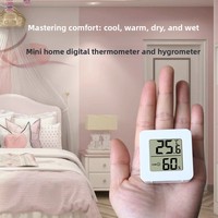 Termometer Higrometer Digital Elektronik Langsung dari Pabrik, Mini untuk Hewan Peliharaan, Mobil, Akuarium, Penggunaan Rumah Tangga Cerdas