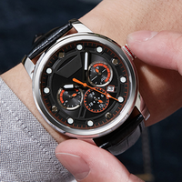Montres mécaniques en acier pour hommes, design d'usine et personnalisation par lots, avec double calendrier et affichage 24 heures, pour marque privée