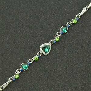 New Heart of the Ocean Love Heart Colored Rhinestone Ladies Girlfriend <b>Bracelet</b> - Product Image 3