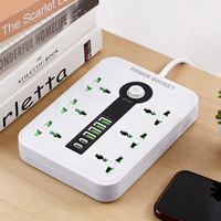 Regleta de Enchufes Universal con 6 Tomas de Corriente, 4 Puertos USB-A + 2 Puertos USB-C de Carga Rápida, Uso Industrial, 10A, Cable de 2m, IP22