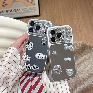 Funda para <span class=keywords><strong>iPhone</strong></span> 17 <span class=keywords><strong>Pro</strong></span> Max con Diseño de Corazón y Lazo de Diamantes de Imitación, TPU+PC, Espejo Plateado, Lujosa, Personalizada, para Mujer, Compatible con <span class=keywords><strong>iPhone</strong></span> 16 <span class=keywords><strong>Pro</strong></span>, 15, <span class=keywords><strong>14</strong></span>, 13 - Product Image 4