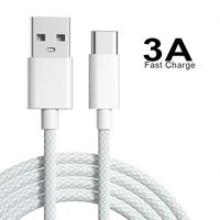 Nouveauté 2026 – Câbles de charge rapide USB vers Type C 1M 3A très tendance pour iPhone, Samsung, téléphones portables, batteries externes et écouteurs