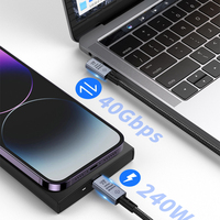 SIPU USB4 Typ-C Kabel 8K 60Hz HDMI-Alternative 40Gbps Datenübertragung 240W Laden Thunderbolt 4 Nylon-Ummanteltes Kabel 0,5m-1,5m