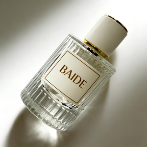 Customized Transparent High Quality Perfume Glass <b>Bottle</b> 30ml 50ml 100ml Empty Clear perfume <b>bottle</b> with White Cap - Product Image 2