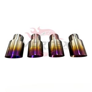 ท่อไอเสียแบบ Catback รุ่น Vortex Titanium สีม่วง พร้อมวาล์ว สำหรับ BMW F95 X5M F96 X6M พร้อมปลายท่อสีม่วงแบบ Center Drum Quad และระบบท่อแบบ Pipeline - Product Image 4