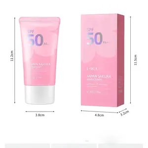 Laikou krim Losion Tabir Surya, krim Losion fisik pelindung UV pemutih ringan SPF 50 + tabir surya berbasis air Sakura Jepang OEM/ODM Laikou