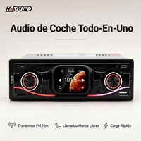 Reproductor MP3 Para Auto 1 Din Pantalla Tactil Radio BT USB AUX FM Con DSP EQ Control Por App RGB LED Universal