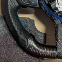 Volant en carbone véritable avec palettes de changement de vitesse et accent bleu pour BMW F20 F30 F31 F32 F36 F80 M3 F10 M5 F82 M4 F26 X1 F16 X6