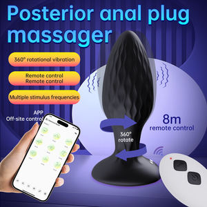 هزاز شرجي دوار بزاوية 360 درجة مع جهاز تحكم عن بعد، لعبة جنسية ومقبس سيليكون ملتوي يصدر ضوء LED للتدليك - Product Image 2