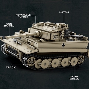 Reobix World Tanks 1:30 Échelle de construction de chars lourds allemands de type chasse-char, jouet de construction militaire de la Seconde Guerre mondiale pour enfants - Product Image 3