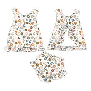 ชุดเซ็ต 2 ชิ้นสำหรับเด็กผู้หญิงตัวเล็ก <span class=keywords><strong>ขาย</strong></span>ดี ลายระบาย น่ารัก สไตล์ลำลอง สำหรับฤดูร้อน เสื้อแขนกุดประดับโบว์ พร้อมกางเกงขาสั้นเข้าชุด - Product Image 3