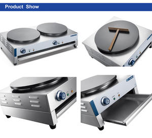 Machine électrique <span class=keywords><strong>Double</strong></span> tête de fabrication de crêpe, équipement de cuisine Commercial - Product Image 4