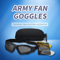 Lunettes de protection à 3 lentilles en gros, lunettes de sport, lunettes tactiques pour hommes, lunettes transparentes