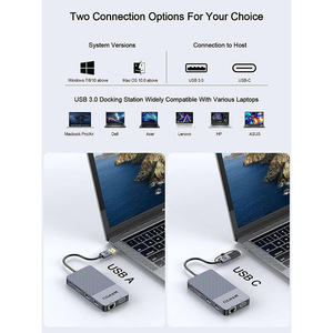 Adaptador USB QGeeM de 11 Puertos Tipo-C con Chip <span class=keywords><strong>DisplayLink</strong></span> 900 para Pantalla Triple Independiente, Modelo D3908 en Stock - Product Image 4