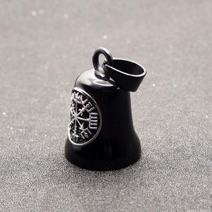 Llavero de Acero Inoxidable con Símbolo Vikingo de <span class=keywords><strong>Runas</strong></span> para Motociclistas, Amuleto de la <span class=keywords><strong>Suerte</strong></span> para Motociclistas, Color Negro Plateado - Product Image 5