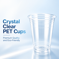 Gobelet jetable en plastique transparent empilable de qualité alimentaire PET 95-16oz pour boissons froides et jus