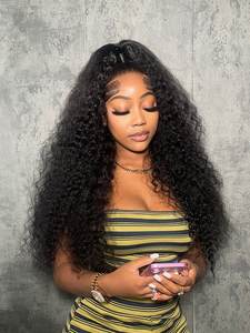 Perruques bouclées noires douces en dentelle HD, résistantes à la chaleur, pré-épilées, densité 250 %, prêtes à porter avec cheveux de bébé pour femmes noires - Product Image 1