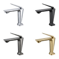 Robinet de lavabo de luxe moderne à levier unique, mitigeur eau chaude et froide pour hôtel, appartement, projet de salle de bain