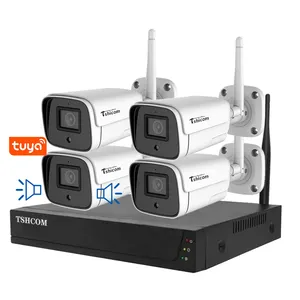TSHICOM Tuya 4ch 2 तरह ऑडियो HD 1080P 3MP 4MP 5MP आईपी सुरक्षा कैमरा सेट POE NVR किट प्रणाली 4 के साथ घर के लिए सीसीटीवी कैमरों