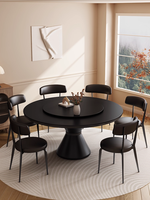 Table à manger supérieure en pierre frittée ronde avec Susan paresseuse rotative circulaire à 360 ° pour 4 à 8 personnes