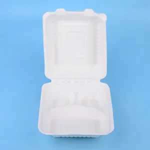 ECO FRIENDLY PRODUCTS Biodegradable Disposable Tableware Bagasse Food Container Flip Lunch Box