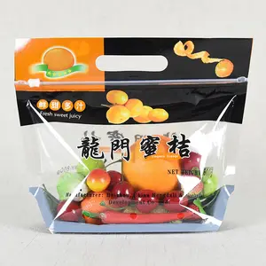 TRS Mark Slider Zip Handle Hole Anti Fog OPP Bags Vegetable Freshness Grapes Cherry Protection Plastic Packaging Fruit Bag