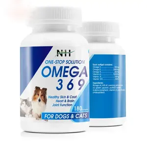 Venta caliente OEM Omega Salmon Oil Natural Pet Suplemento Aceite de pescado Softgel para perros y gatos Piel y abrigo saludables