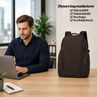 Sac à dos pour ordinateur portable unisexe, imperméable, 0,74 kg, en polyester, avec fermeture éclair, pour les voyages d'affaires, 44 x 35 x 14 cm