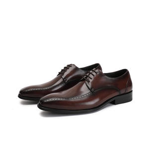 Nouvelles chaussures habillées de luxe en cuir avec lacets et talon rehaussé, chaussures italiennes faites à la main pour hommes, chaussures habillées et richelieu. - Product Image 5