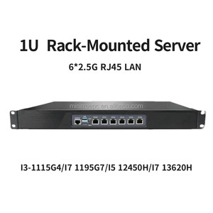 Servidor de Red Empresarial 1U para Montaje en Rack, Firewall Router I5 1145G7 I7 <span class=keywords><strong>1165G7</strong></span> 6x2 5G <span class=keywords><strong>Intel</strong></span> I226 4x 10G SFP 4G PfSense ROS Proxmox - Product Image 1