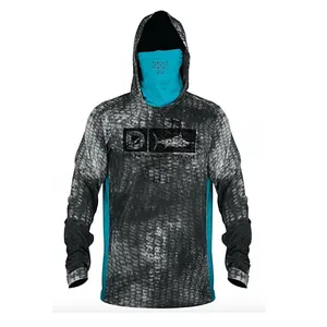 High-performance Fishing Hoodie Sun-proof And Quick-drying Custom Fabric And Heat Transfer Fishing Shirt