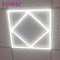 Panneau de plafond ultra fin FOMSI 64W carré 595x595mm, panneau lumineux LED encastré, éclairage de bureau commercial à économie d'énergie