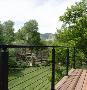 Kit de garde-corps de terrasse moderne en acier inoxydable avec revêtement en poudre noir mat pour villa - Product Image 3