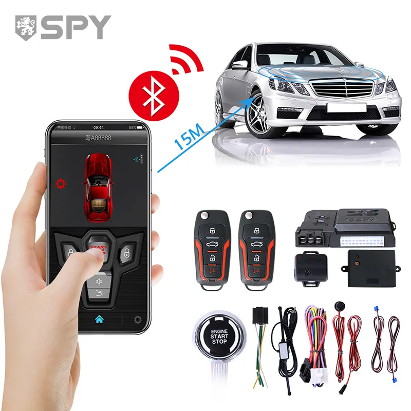 Spy Auto Digitale Sleutel Beveiliging Motor Afstandsbediening Push Start Universele Auto Alarm En Keyless Entry Systeem
