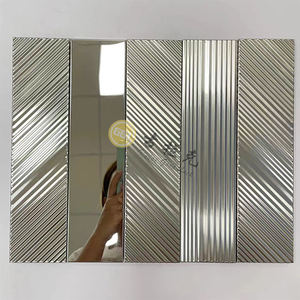 Tuile <span class=keywords><strong>de</strong></span> mosaïque en métal en acier inoxydable à Texture brillante/brossée haut <span class=keywords><strong>de</strong></span> gamme pour mur intérieur dosseret cuisine maison hôtel Villa décor - Product Image 2