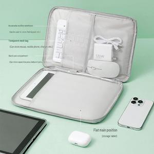 Housse d'ordinateur portable grise fine et imperméable, sacoche légère rembourrée, avec logo, pour voyage d'affaires, mallette durable pour ordinateur portable - Product Image 6