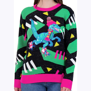 <span class=keywords><strong>Pull</strong></span> de Noël en tricot jacquard à col rond à motif de renne de Noël drôle ZHUNA personnalisé - Product Image 4