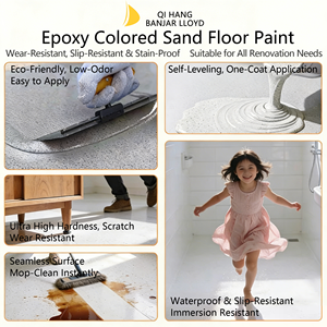 Peinture liquide industrielle époxy à base de résine pour sols extérieurs, avec sable coloré, application au pinceau, revêtement pour bâtiments et routes - Product Image 2