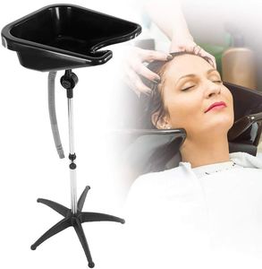 Muebles para Salón de Belleza, Sillas con Lavabo para Lavar el Cabello, Lavabo Portátil para Champú, Negro - Product Image 1