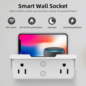 LEDEAST DS2211W1-JB <span class=keywords><strong>Enchufe</strong></span> de Pared <span class=keywords><strong>Inteligente</strong></span> WiFi Tuya con Doble Puerto y Montaje en Pared, Tomacorriente de 10A 1000W para el Hogar - Product Image 1