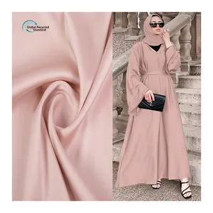 Çevre dostu abaya kadınlar müslüman elbise kumaş özel stil abaya dubai kumaş geri dönüşümlü polyester şifon kumaş