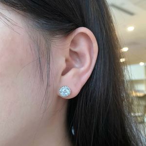 Dylam Trendy 925 Sterling <b>Silver</b> <b>Stud</b> <b>Earrings</b> <b>Earrings</b> for Girls Fashion Jewelry 5A Cubic Zirconia Halo <b>Earrings</b> for Women - Product Image 3