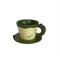 Nouvel ensemble tasse et soucoupe en céramique motif banane, style moderne et minimaliste, 240 ml, inspiré de l'art latte japonais, sensation premium, idéal pour Instagram