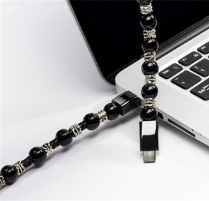 สร้อยข้อมือลูกปัดแฟชั่นสายชาร์จ USB แบบสั้น22ซม.,สายดาต้าสำหรับ <span class=keywords><strong>Iphone</strong></span> Type <span class=keywords><strong>C</strong></span> สายชาร์จไมโคร - Product Image 4