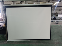 Telon 72-120 pouces Home Cinema Film Système de verrouillage automatique Montage mural blanc mat Écran de projection déroulant Écran de projection manuel