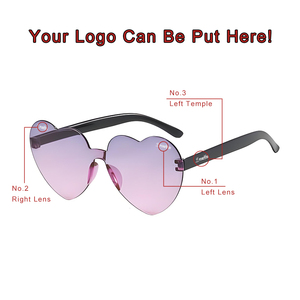 <span class=keywords><strong>Gafas</strong></span> de Sol Infantiles al por Mayor, Diseño de Corazón, para Niñas, sin Montura, de Plástico, para Fiestas - Product Image 2