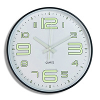 Jam Dinding Digital Fluorescent Quartz Bercahaya 30cm untuk Dekorasi Ruang Tamu, Kamar Tidur, dan Rumah