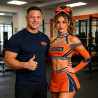 Robe de performance de cheerleading respirante à manches longues en cristal AB de haute qualité, tenue de compétition sur scène, personnalisable