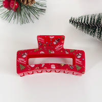 Vente en gros de pinces à cheveux pour festival de Noël Accessoires rectangulaires pinces à cheveux en acétate acrylique pour femmes